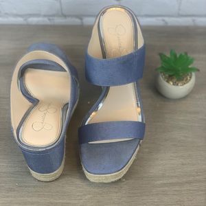 Jessica Simpson Blue Jean Wedge Heels
